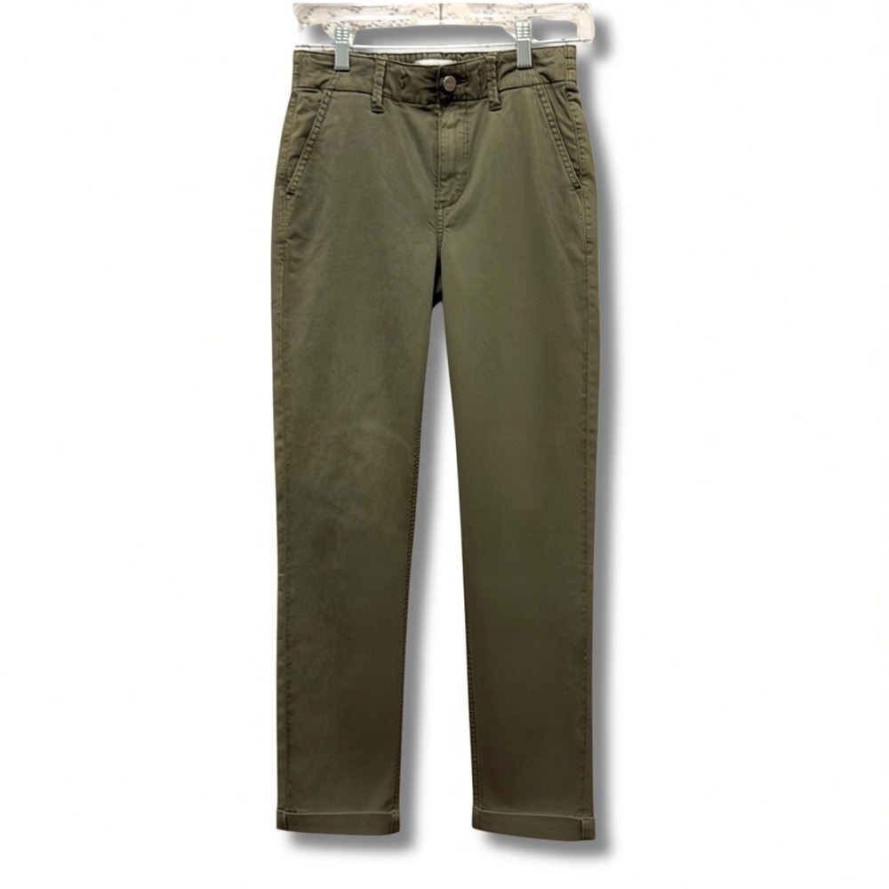 PAIGE Christy Pant Vintage Coastal Green Slim Leg Utility Trousers Size 24